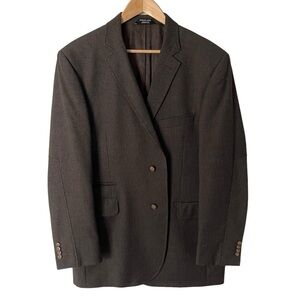 Andrew Fezza 100% Wool Blazer Mens 46 Regular Brown